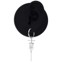 Pendientes de plata Little Atdeco con colgante Pendiente de plata con colgante geométrico en un modelo de oreja negra
