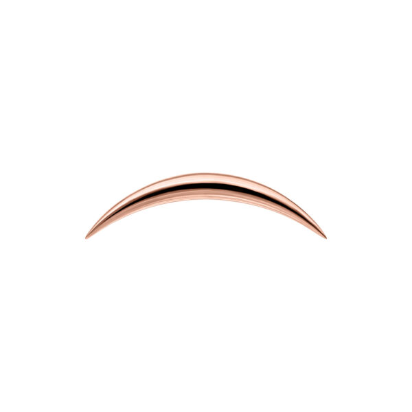 Aplique ovalado de oro rosa sobre fondo blanco