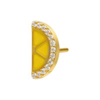 Ajuste de Piercing de Limón Dorado Ajuste de limón dorado semicircular con esmalte amarillo y circonitas