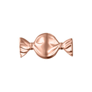 Accesorio Bonbon rosado dorado de titanio sobre fondo blanco