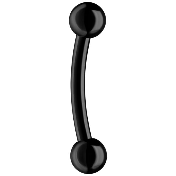 Micro Bananabell negro de titanio sobre fondo blanco