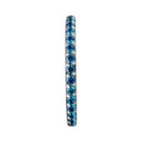 Piercing Clicker de Cristal Turquesa Coast Anillo de piercing delgado con cristales turquesas sobre fondo blanco