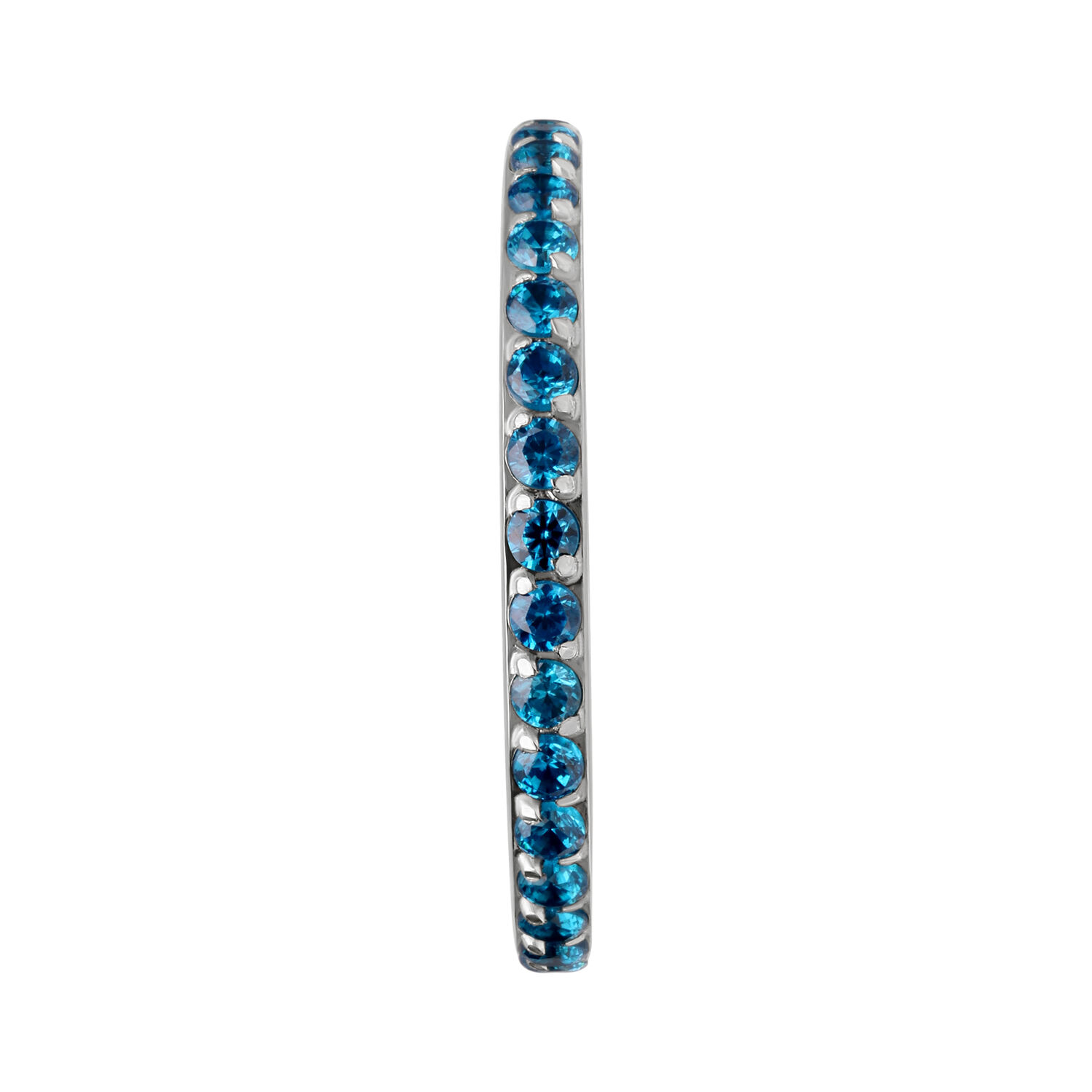 Piercing Clicker de Cristal Turquesa Coast Anillo de piercing delgado con cristales turquesas sobre fondo blanco