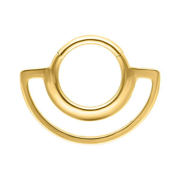 Clicker de Doble Anillo Dorado sobre fondo blanco