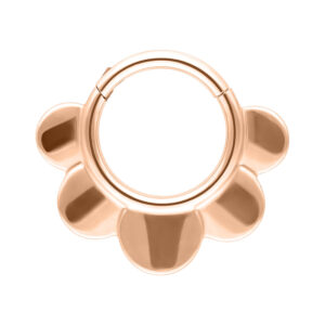 Clicker de Half Flower en roségold de titanio con diseño floral