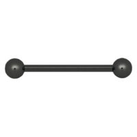 Barra de acero negro 18 mm Barra negra con dos extremos redondos sobre fondo blanco