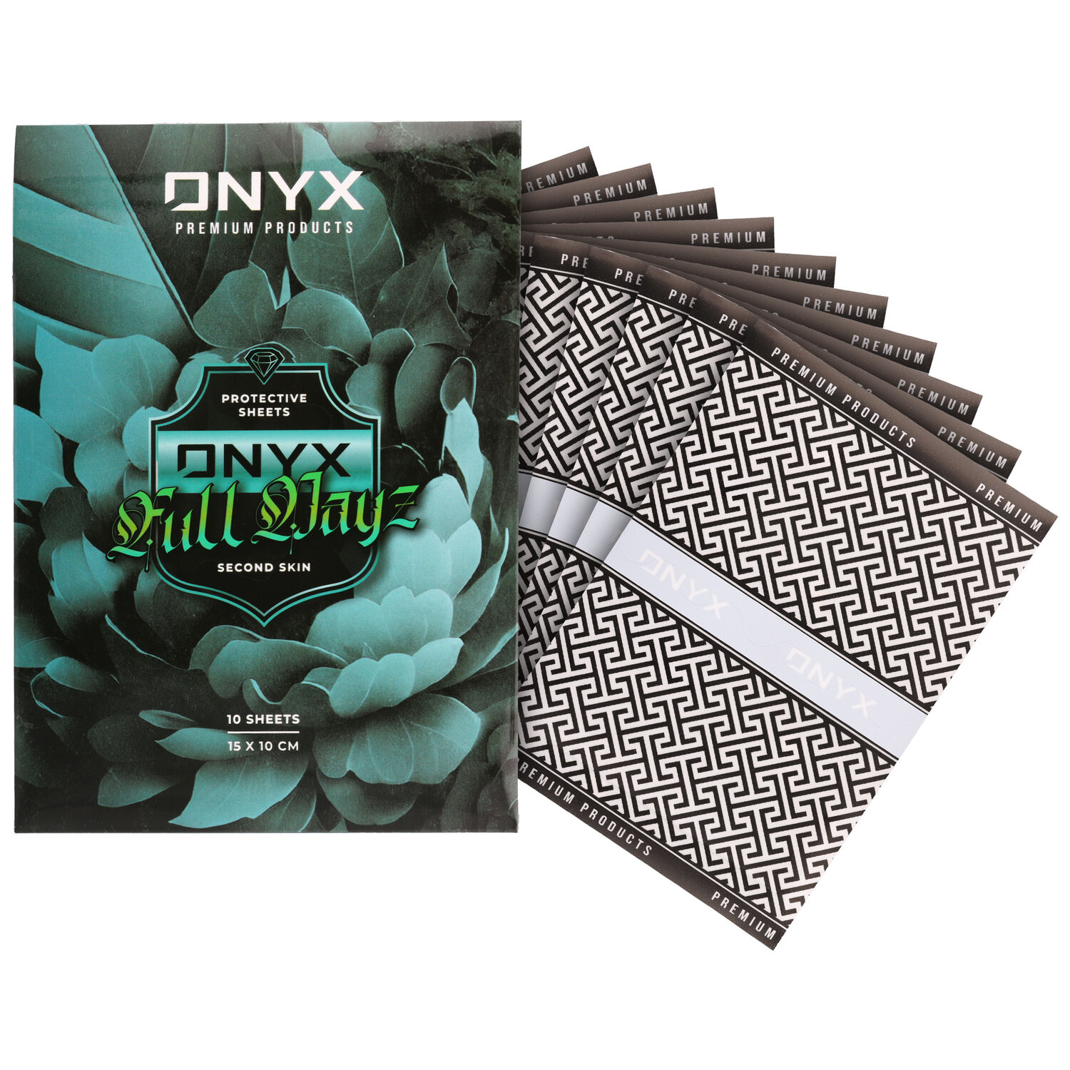 Onyx Tattoo Film Second Skin 10 Hojas Paquete de Onyx Tattoo Film Second Skin con 10 hojas y diseño geométrico