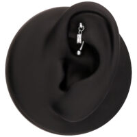 Top de cristal baguette plateado para Rook Modelo de oreja negra con tope de piercing de cristal baguette plateado