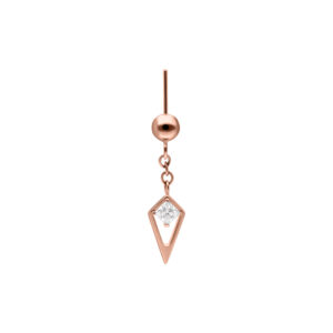 Accesorio de oreja roségold con cristal claro en cadena