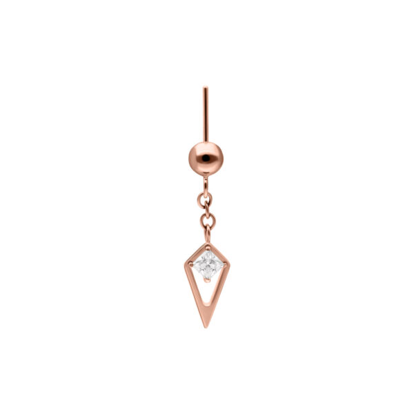 Accesorio de oreja roségold con cristal claro en cadena