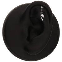 Ajuste de Piercing de Oreja Plateado con Cristal Soporte negro para orejas con ajuste de piercing plateado y cristal