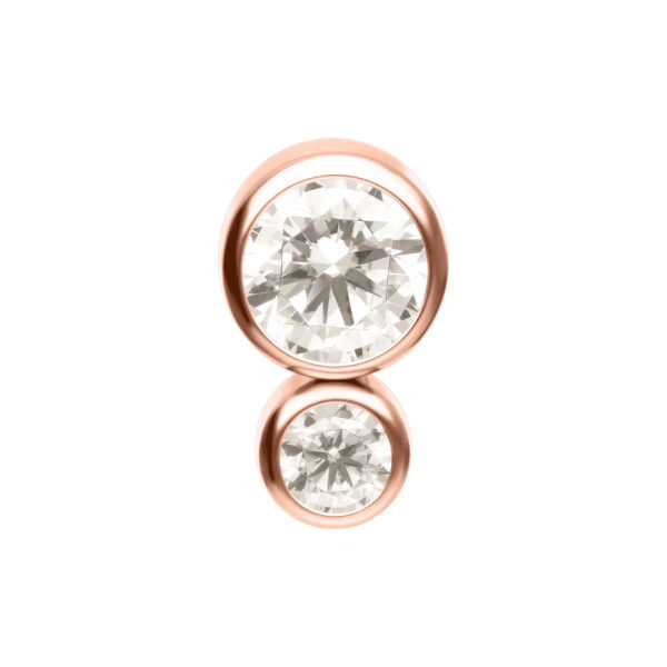 Mini Doble Cristal Push Fit - Oro Rosa