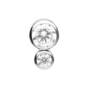 Push Fit Mini Double Crystal Attachment - Plata