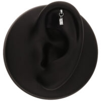 Plata Baguette Cristal Rook Accesorio Modelo de oreja negra con piercing de cristal baguette plateado
